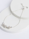 Silver Tone Sparkle Popcorn Beaded Pully Bracelet