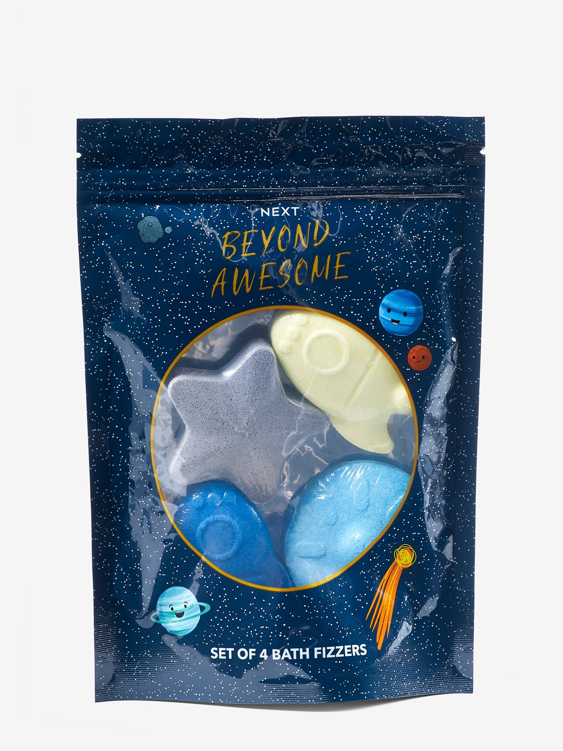 Space fragranced bath fizzers set of 4 (British brand)