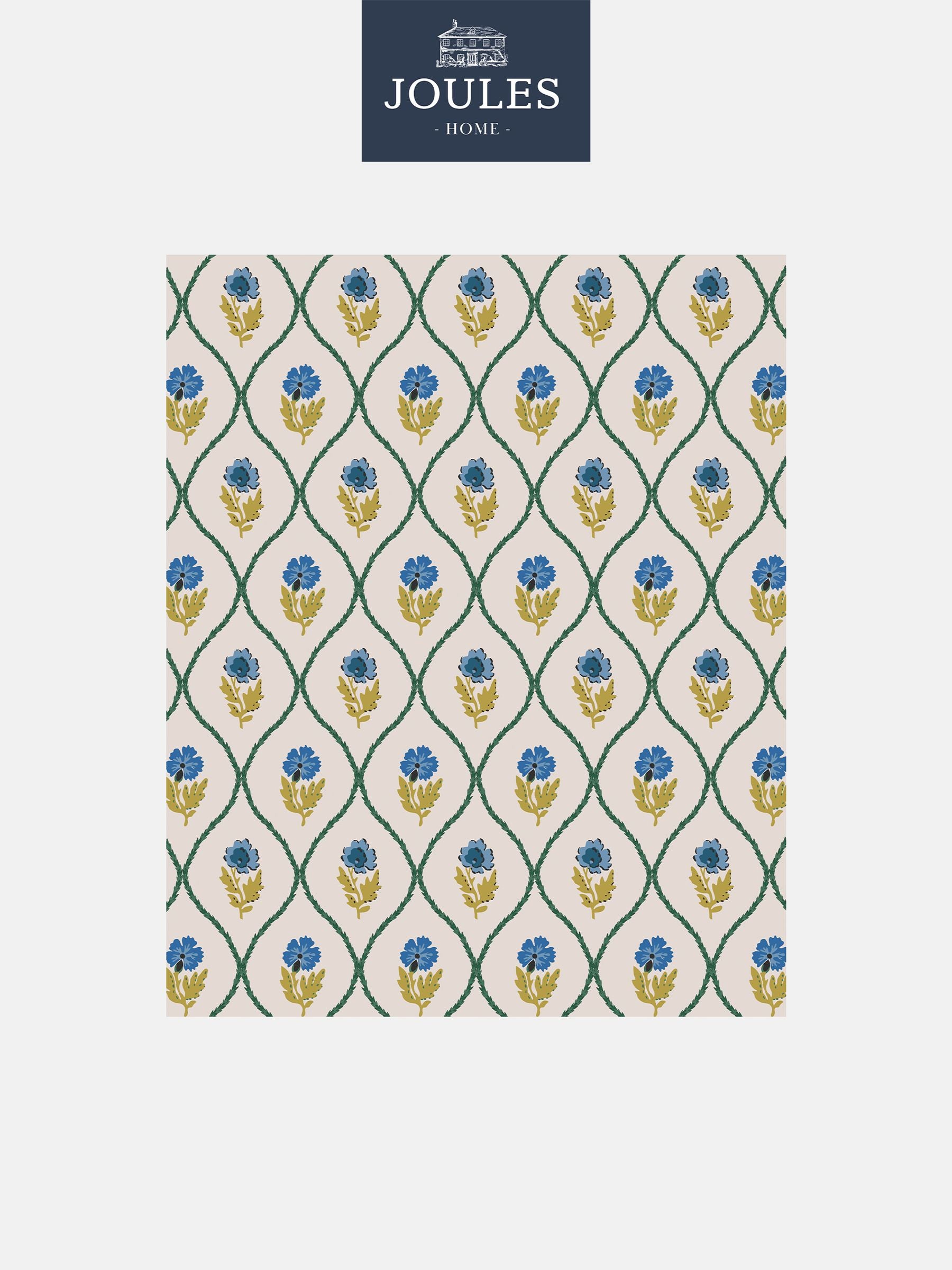 Joules Gold Trellis Floral wallpaper sample - British product