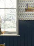 Joules Gold Trellis Floral wallpaper sample - British product