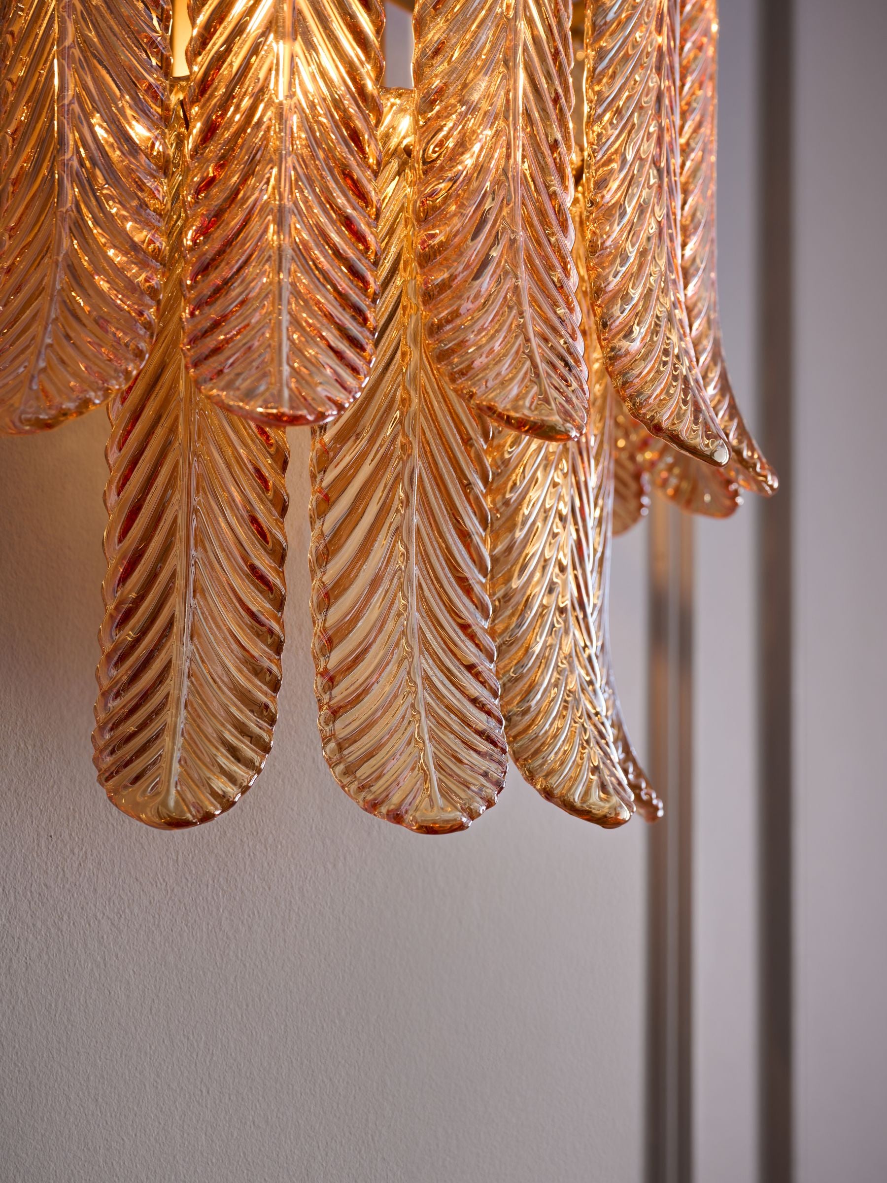 Rockett St George pink plume glass flush wall light, UK version