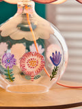 Lucy Tiffney white pink floral glass table lamp - British product