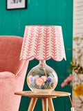 Lucy Tiffney white pink floral glass table lamp - British product