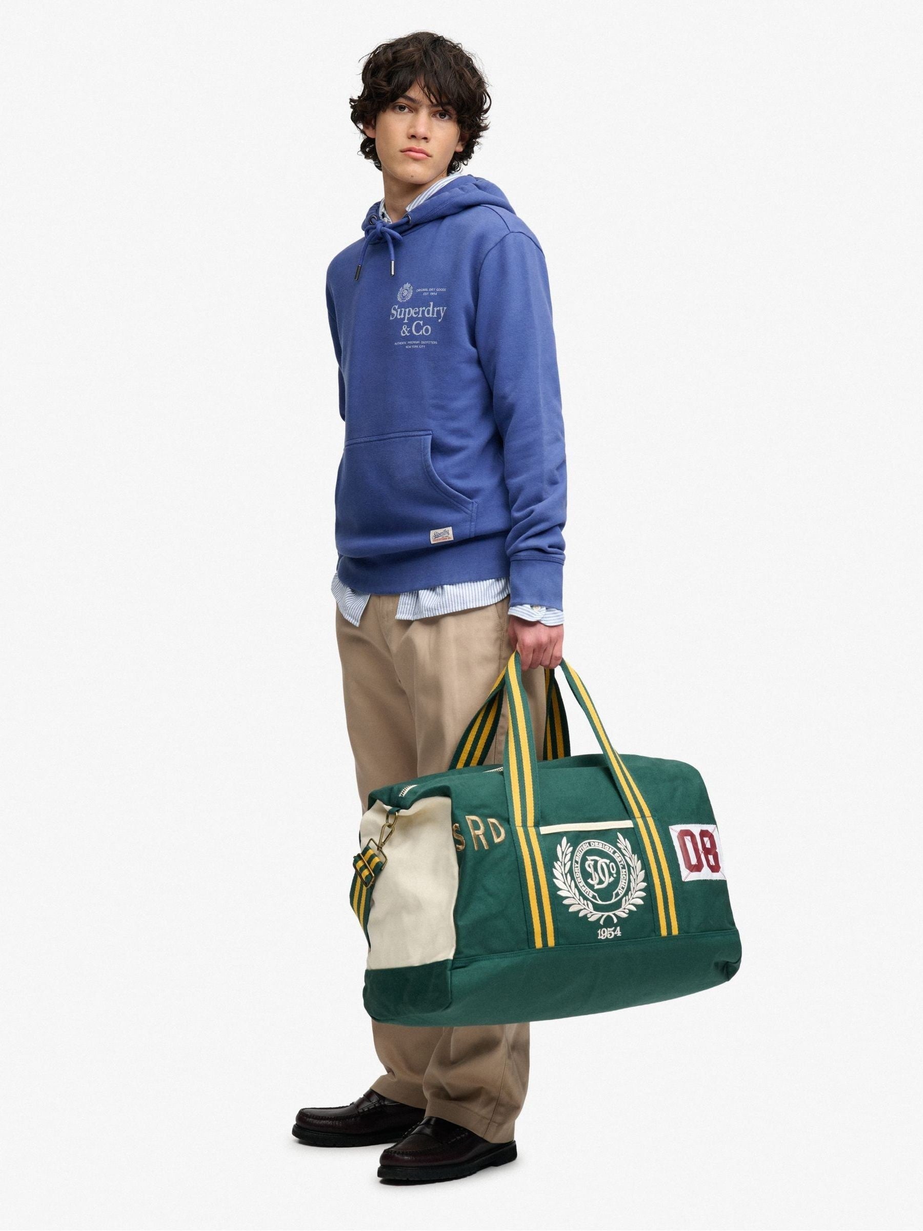 Superdry green Vintage Patch weekender bag - UK version