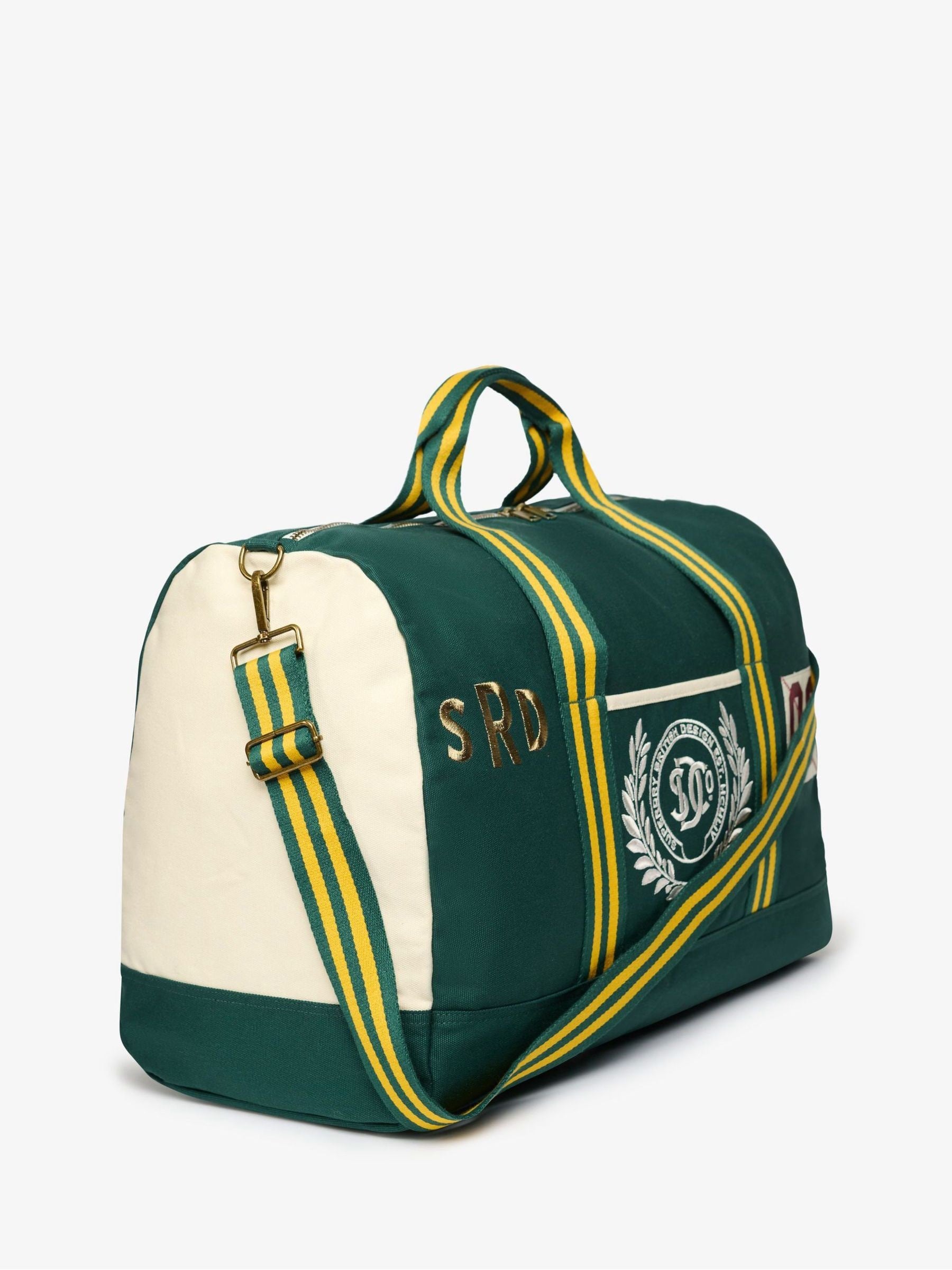 Superdry green Vintage Patch weekender bag - UK version