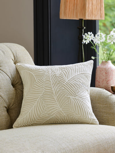 Next Nina Campbell Natural Tree Fern Corded Leaves Cushion- Buy online at McGrocer
