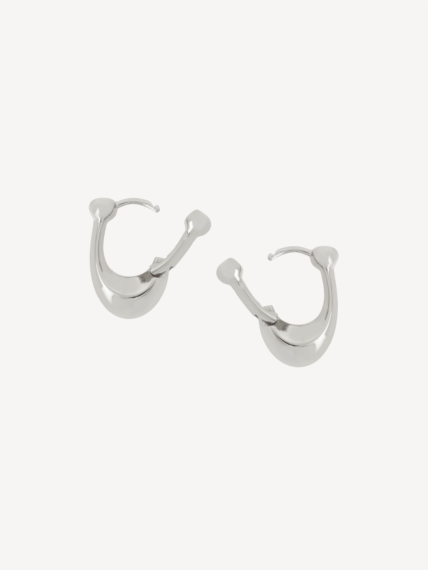 Gold-Tone Brass Huggie Earrings with Click-In Closure