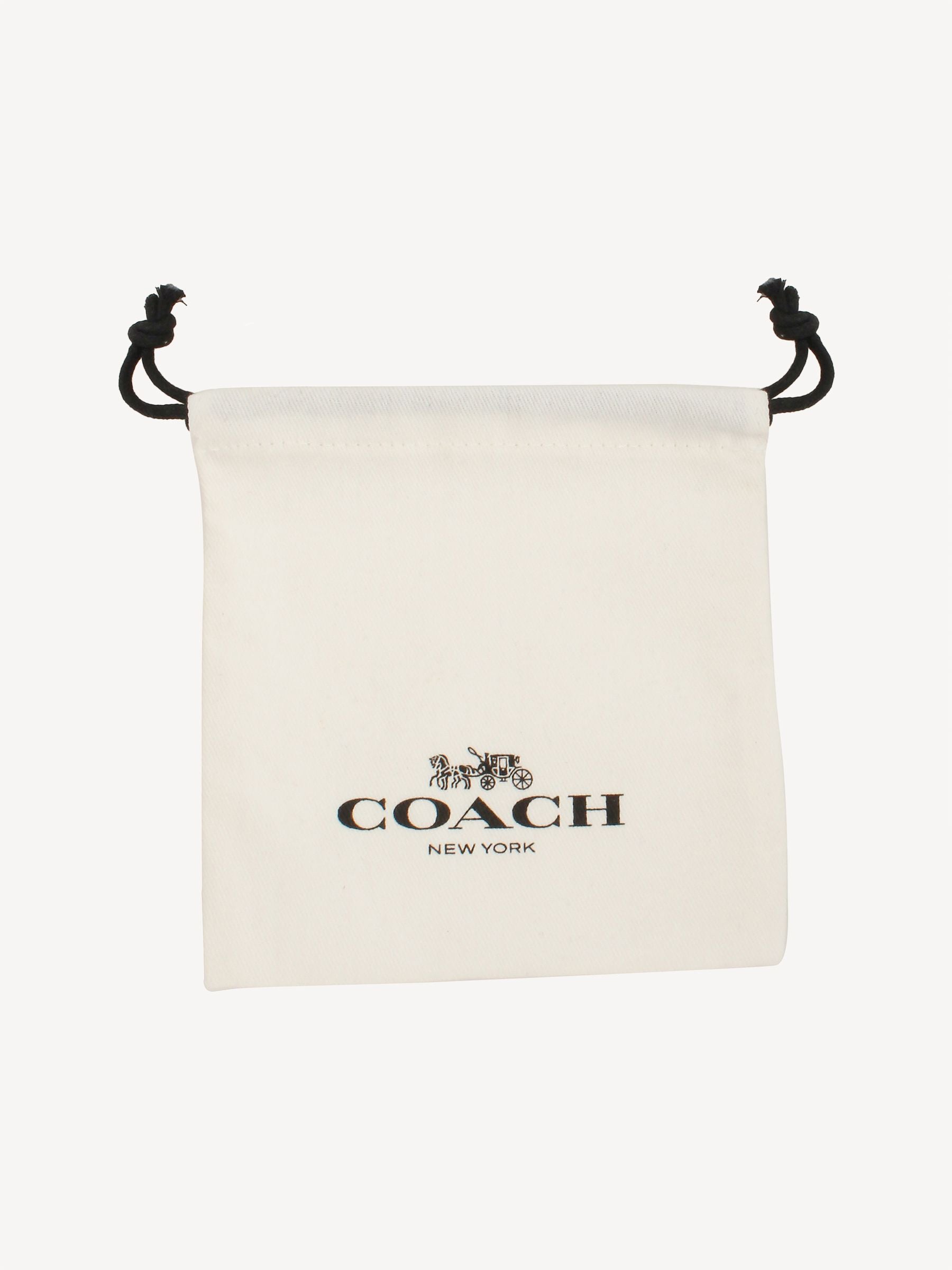 COACH Gold Tone Quilted C Wide Huggie Earrings