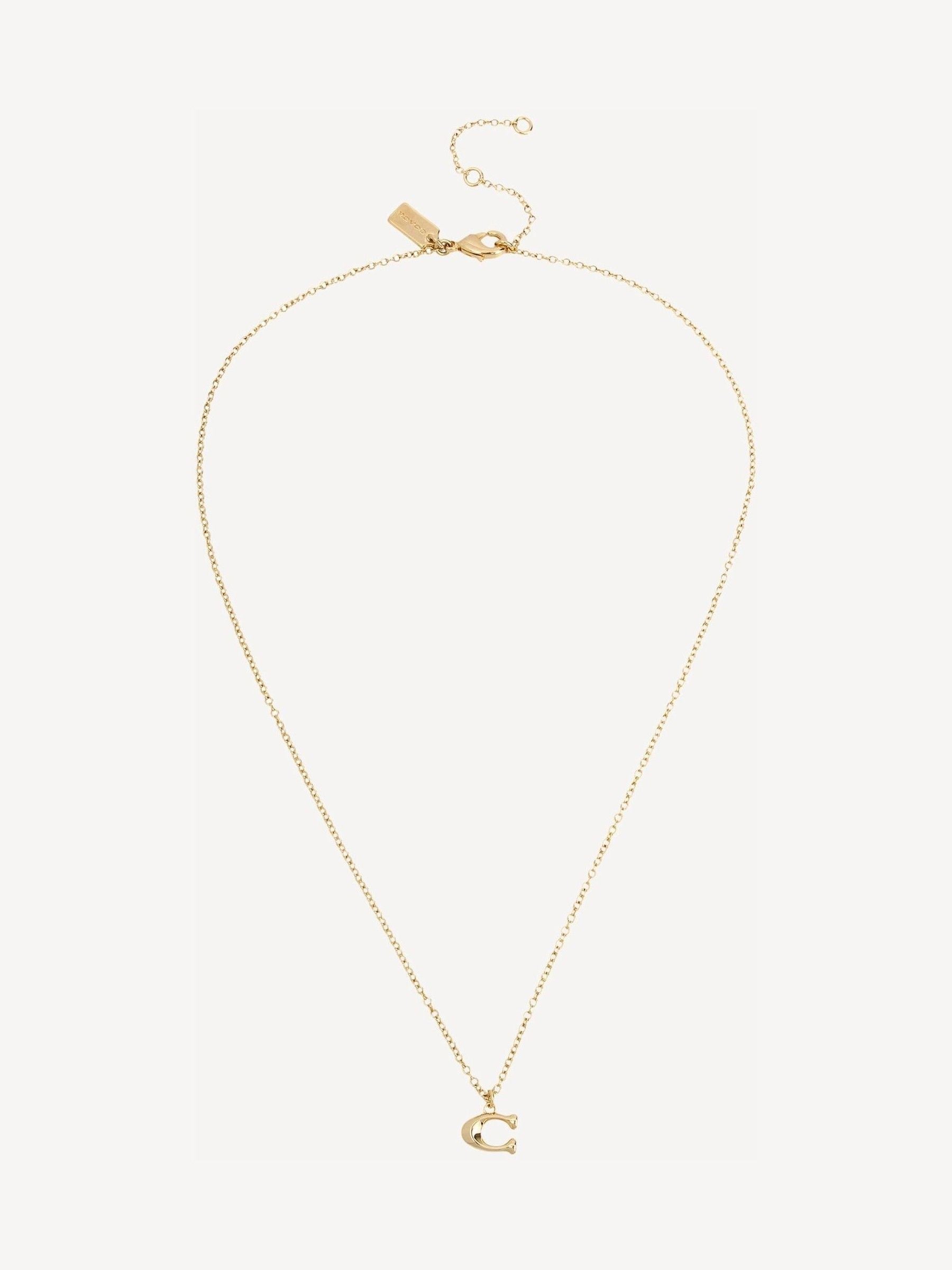 COACH Silver Signature C Starter Necklace