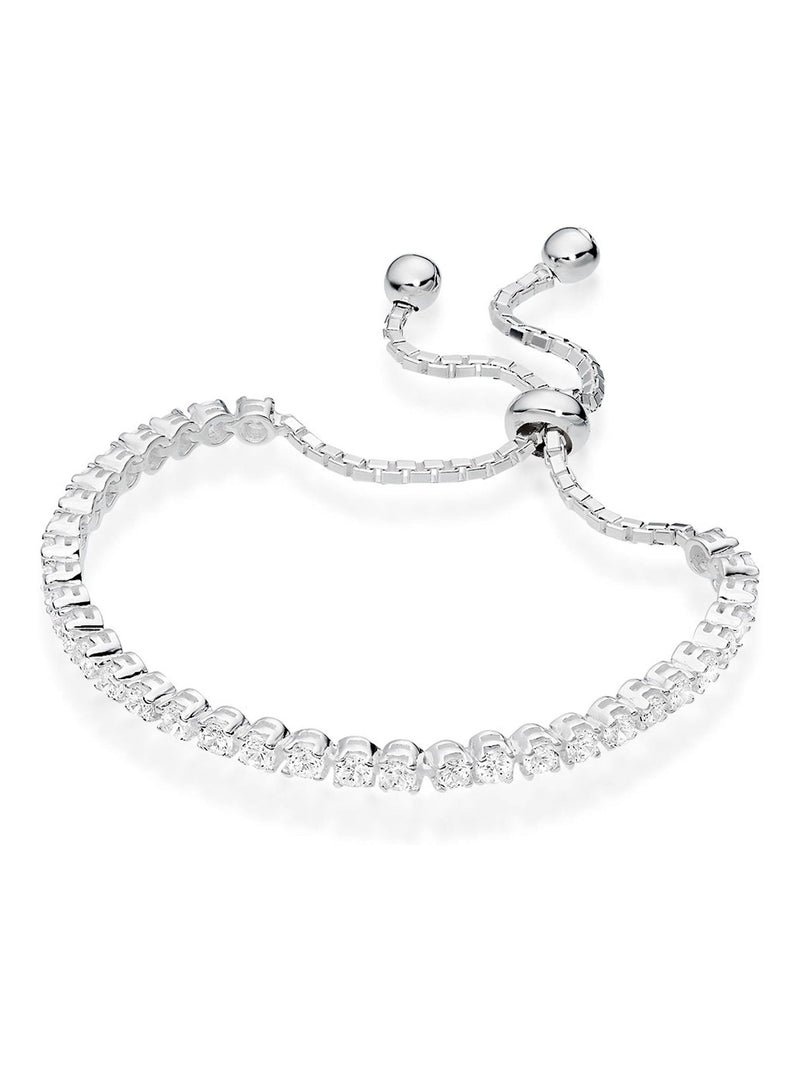 Beaverbrooks sterling silver cubic zirconia tennis slider bracelet - British product