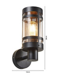 BHS Black Gada outdoor wall light with brass mesh (British brand)