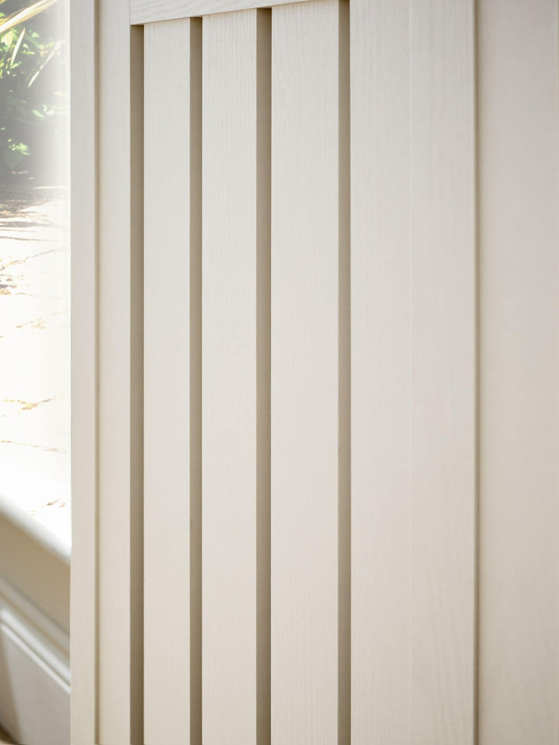 Cream oak effect Malvern radiator cover, imported from the UK