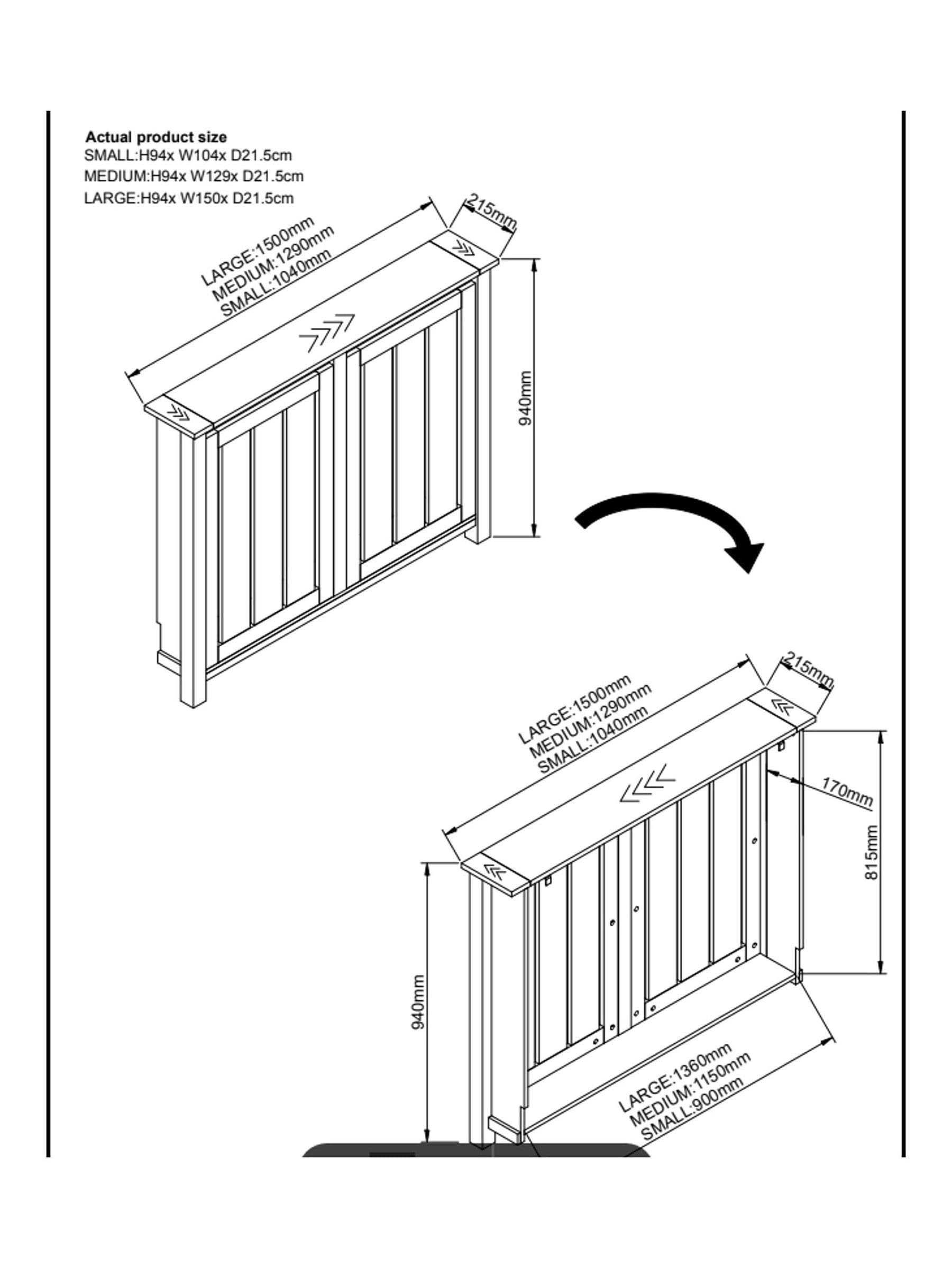 Cream oak effect Malvern radiator cover, imported from the UK