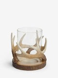 Natural antler hurricane candle holder for pillar candles, imported from the UK