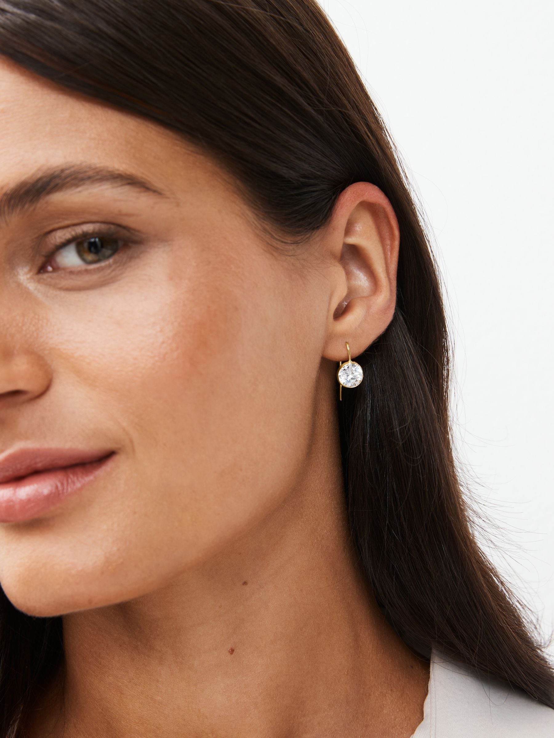 Gold Plated Sparkle Drop Earrings, UK version