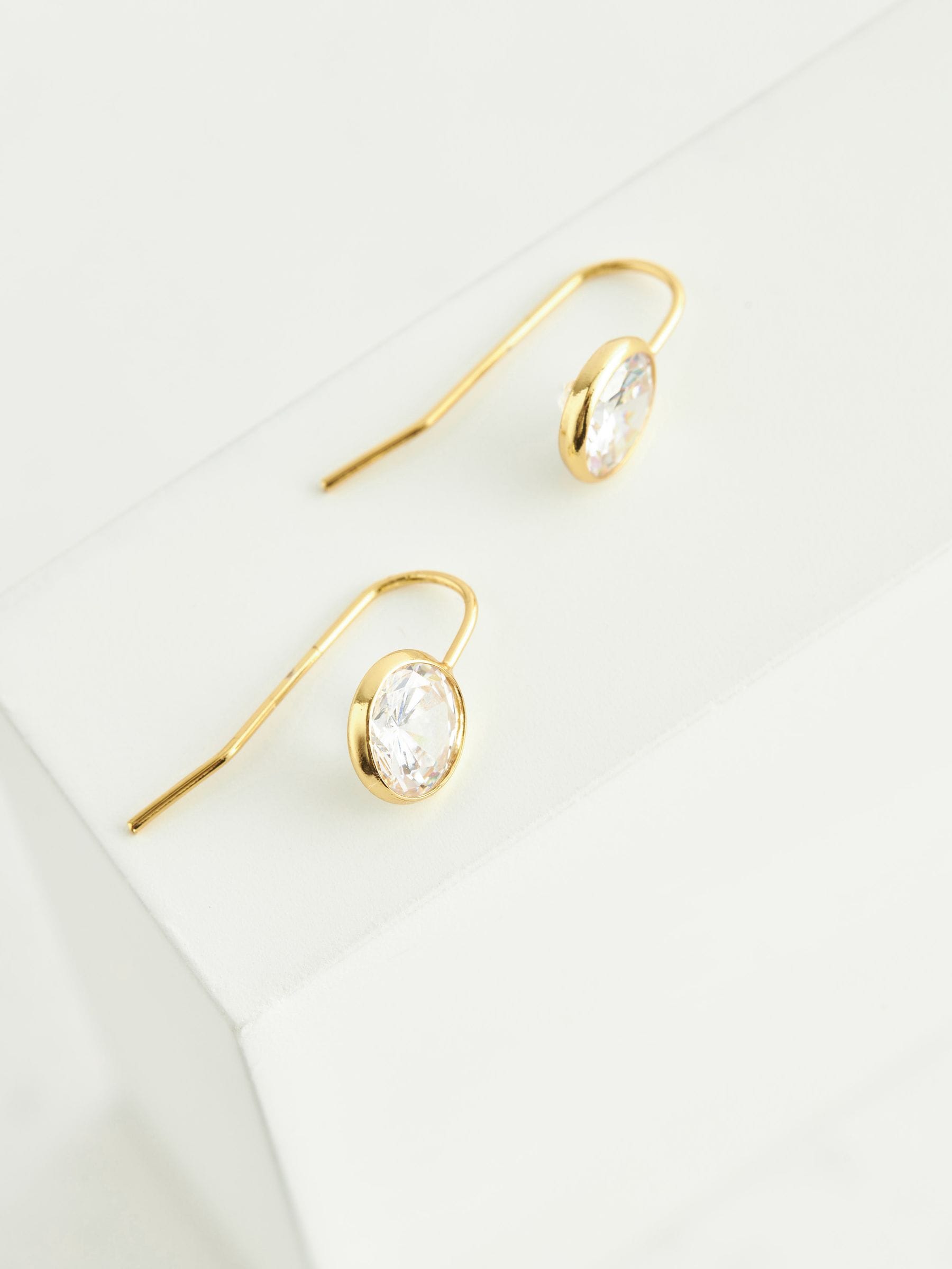 Gold Plated Sparkle Drop Earrings