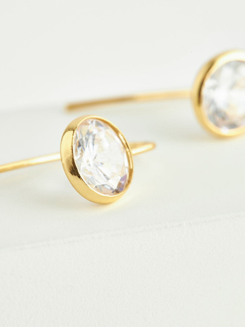 Gold Plated Sparkle Drop Earrings, UK version
