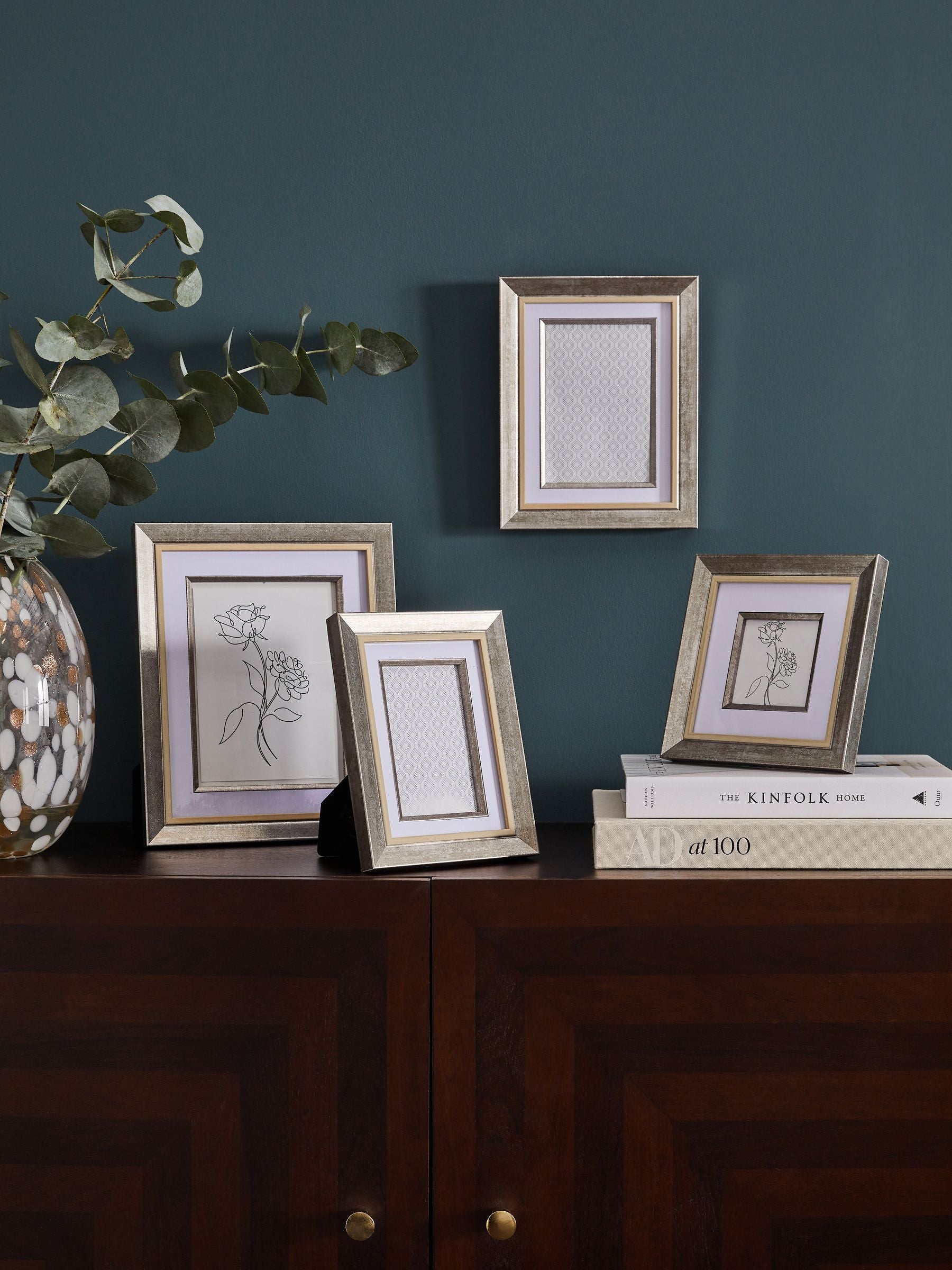 Silver Chic mounted photo frame (British brand)