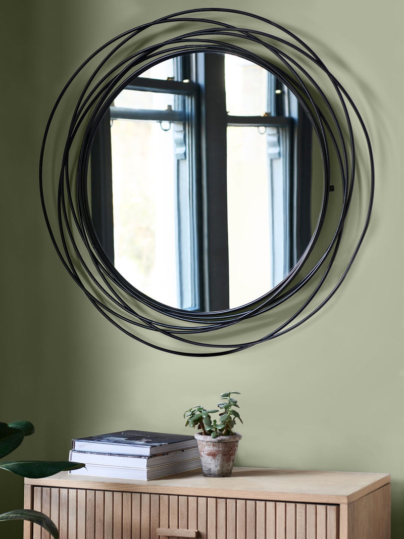 Silver Wire 90cm Wall Mirror