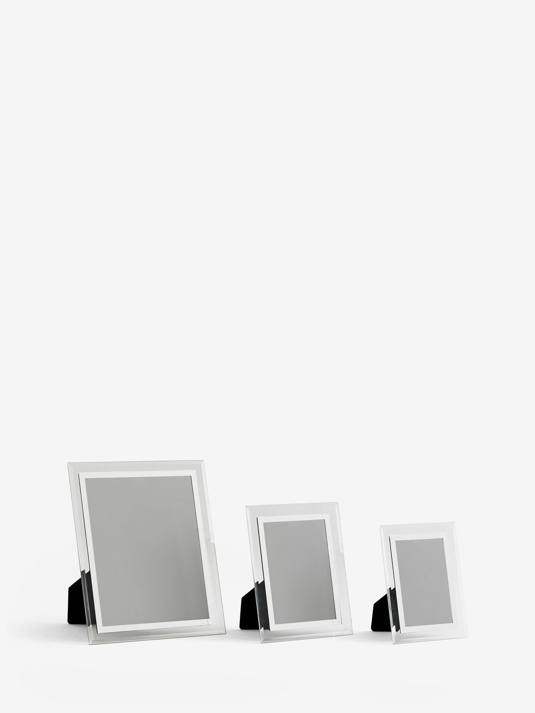 Silver smoke glass photo frame (British brand)