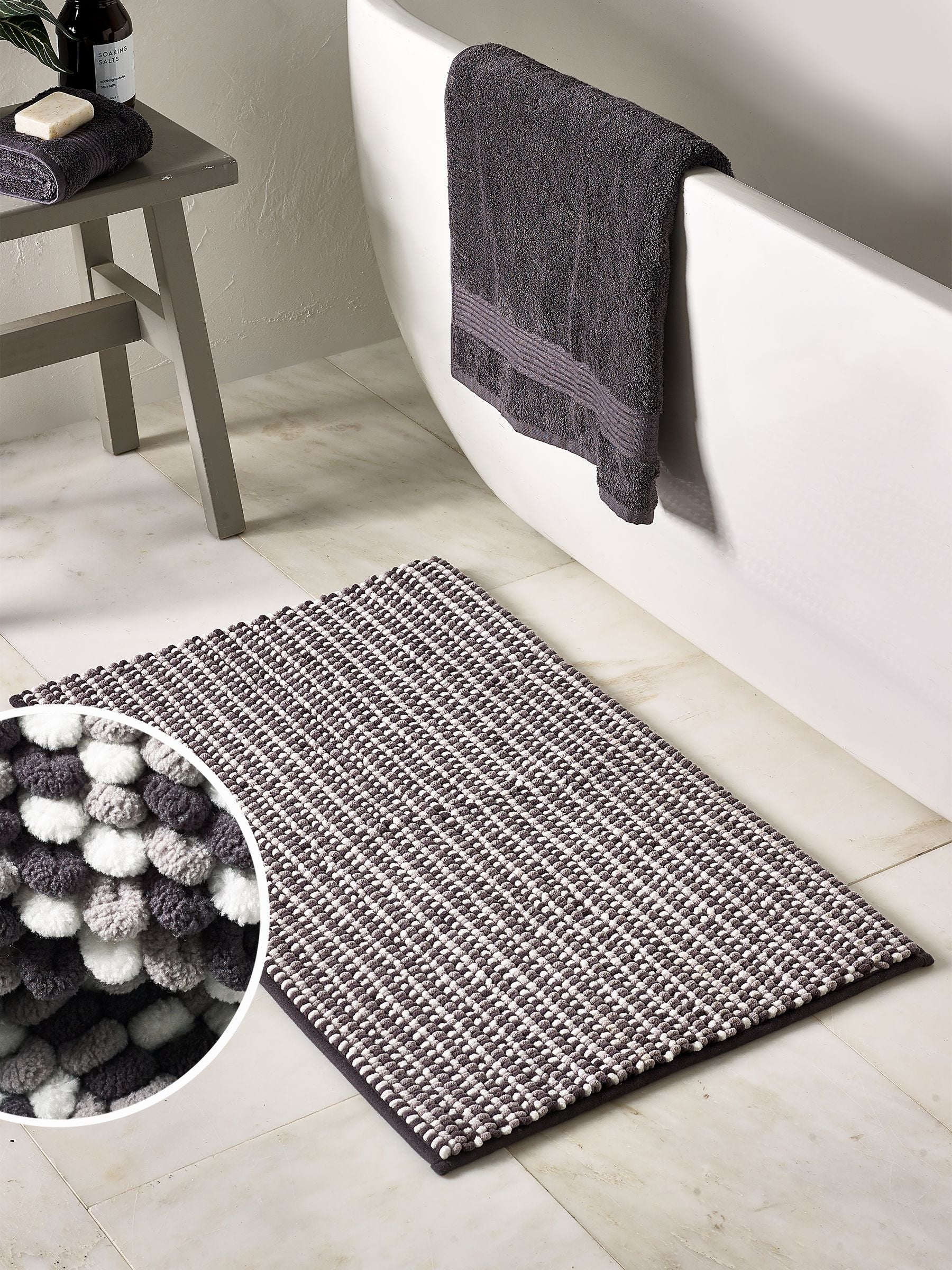 Sage Green Bobble Bath Mat