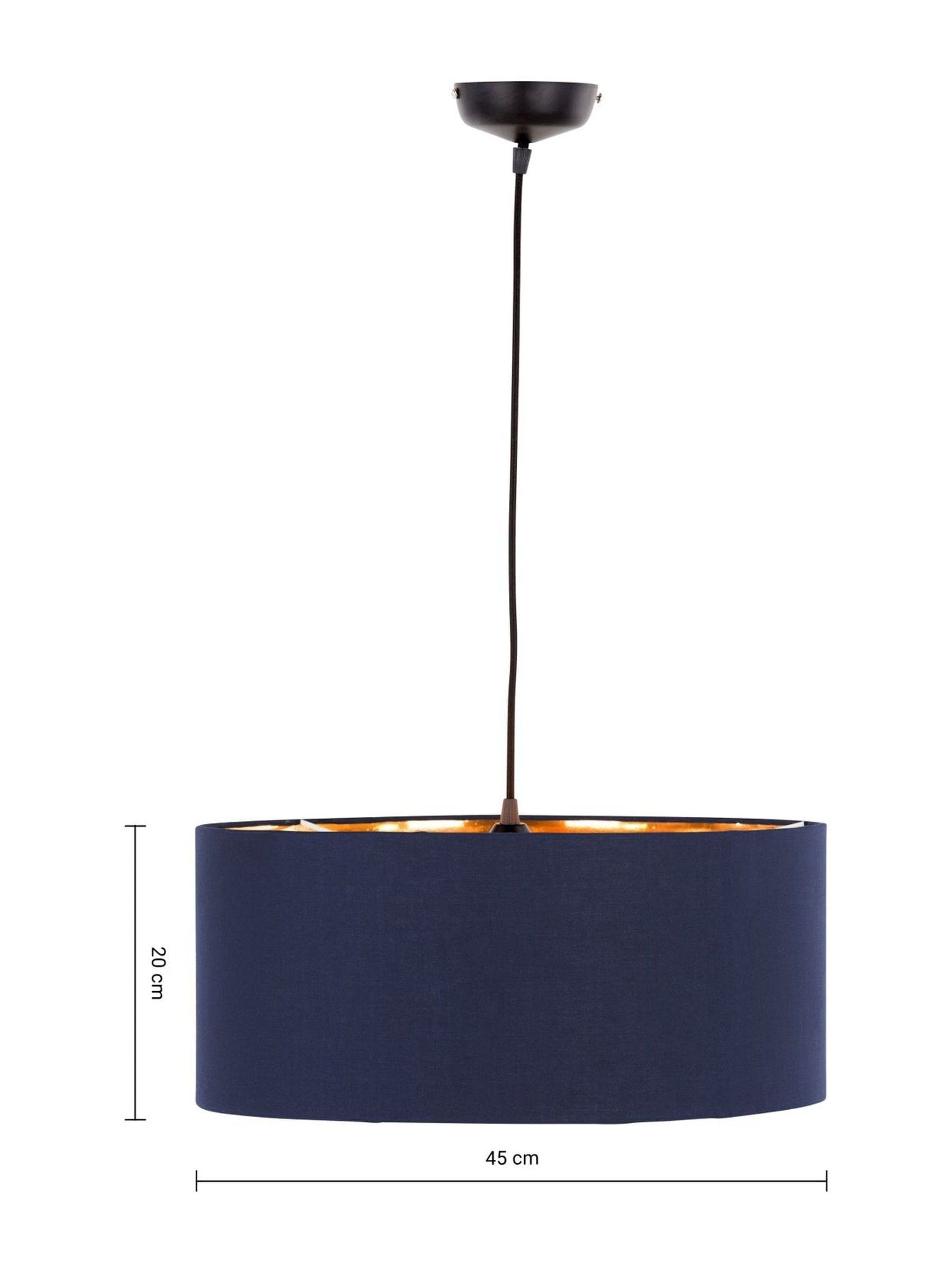 MADE.COM navy copper drum shade, imported from the UK