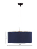 MADE.COM navy copper drum shade, imported from the UK