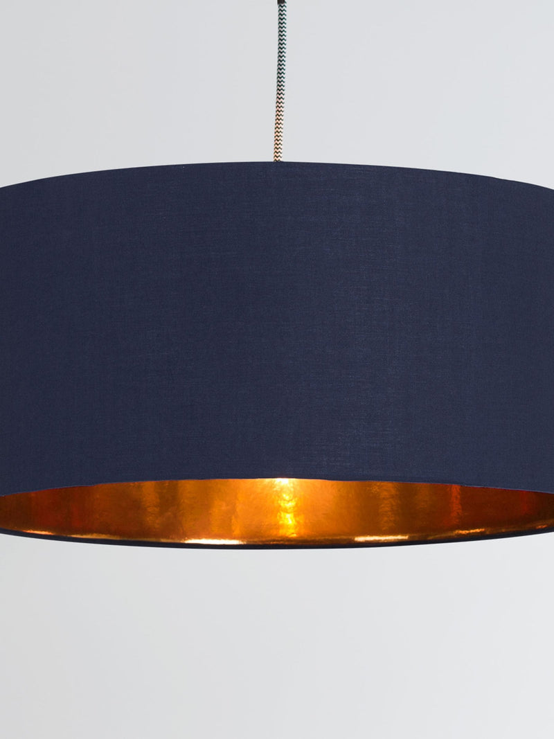 MADE.COM navy copper drum shade, imported from the UK