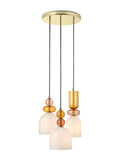 MADE.COM Whitney Cluster Pendelleuchte aus pinkem Glas und Messing, UK-Version