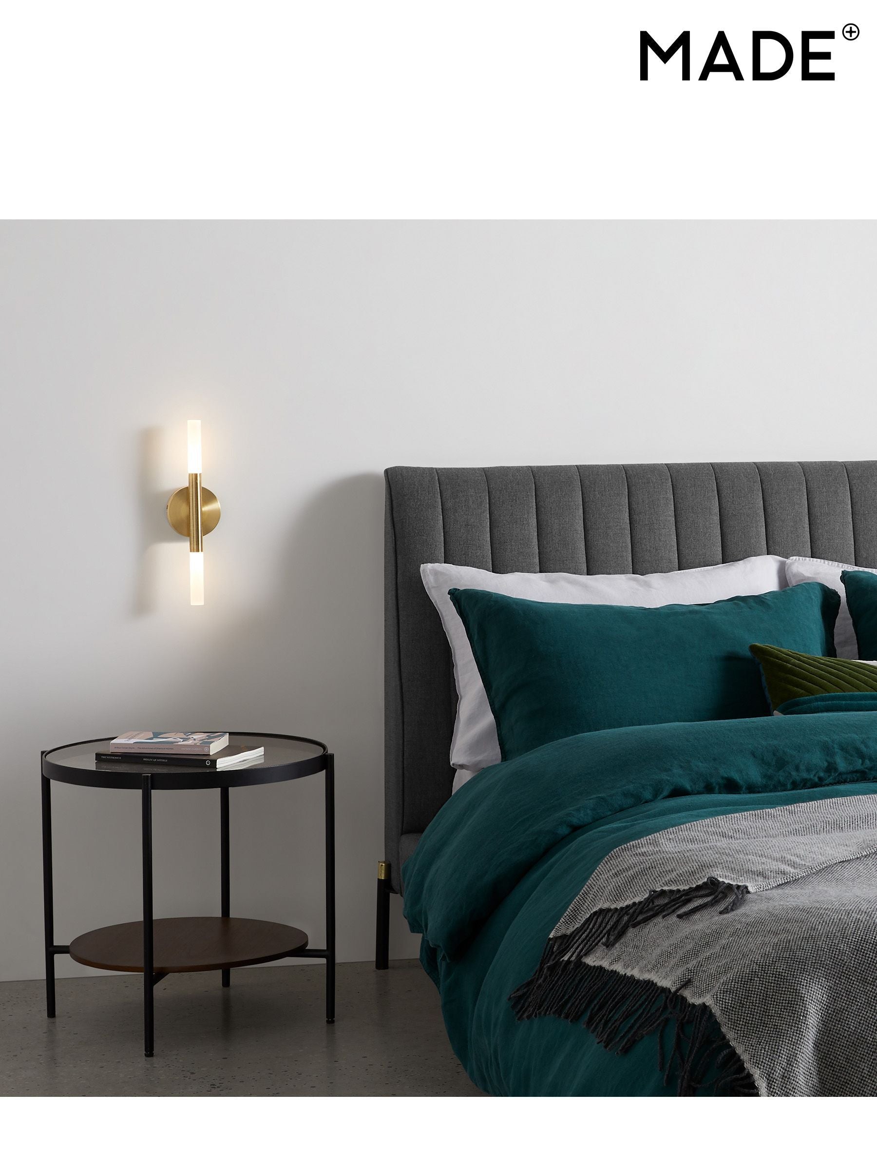 MADE.COM Wanda brass bathroom wall light, UK version