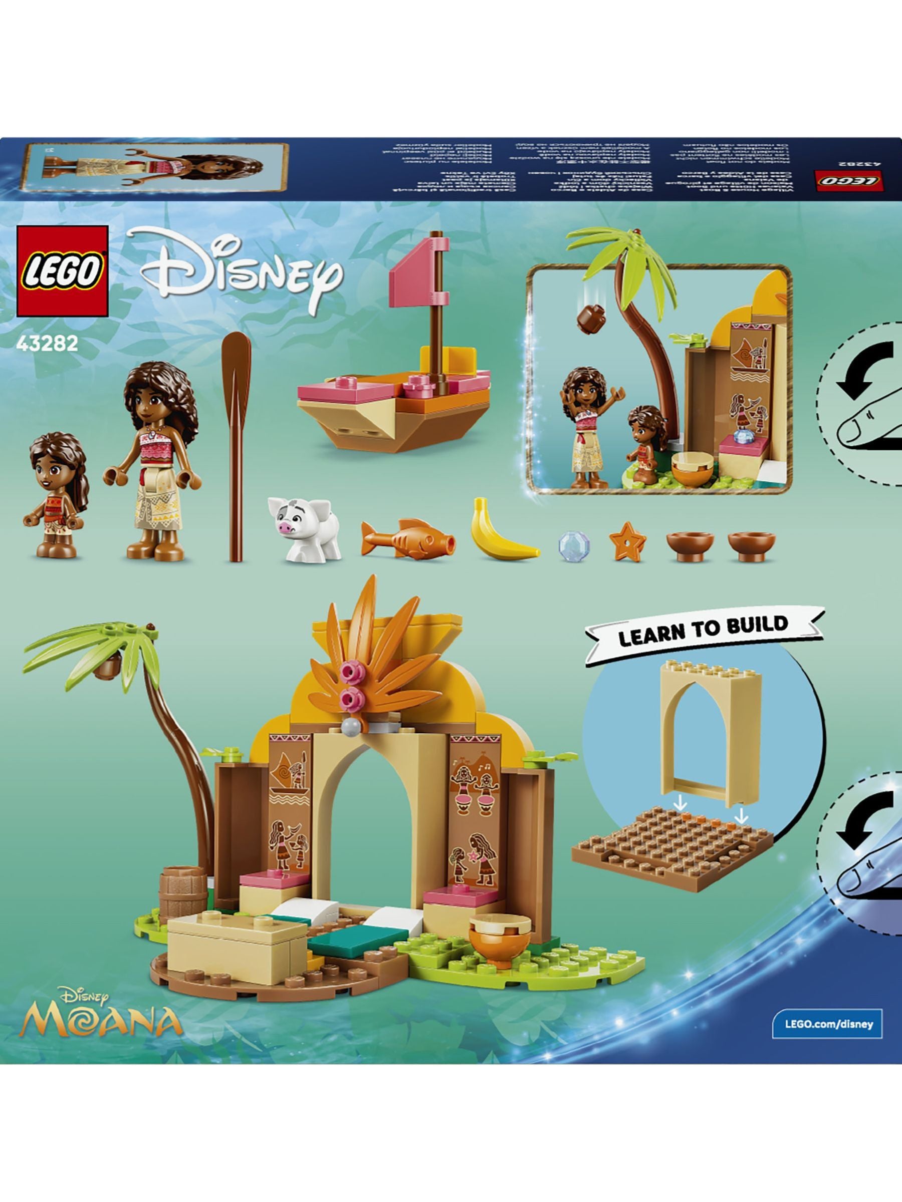 LEGO Disney Moana building set with house and boat (British brand)