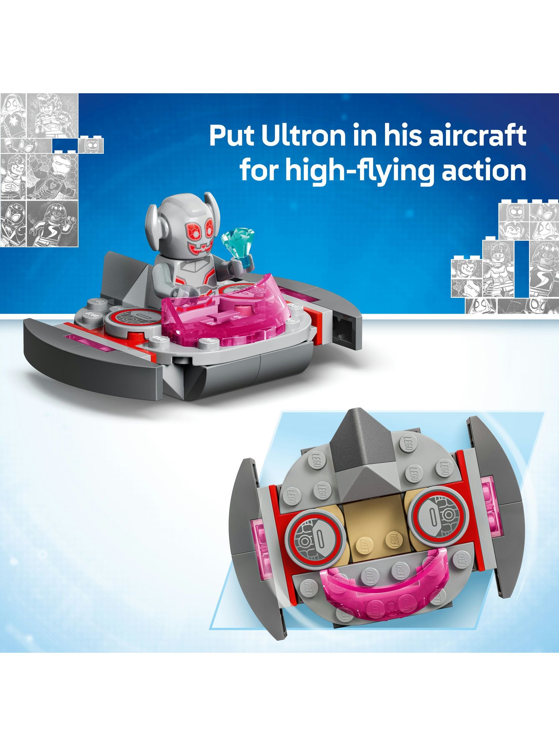 LEGO Marvel building set Iron Man and Ultron, imported from the UK