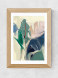 East End Prints green pastel leaves framed print - British product