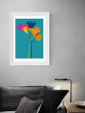 East End Prints framed print Blue Lily 24 - British product