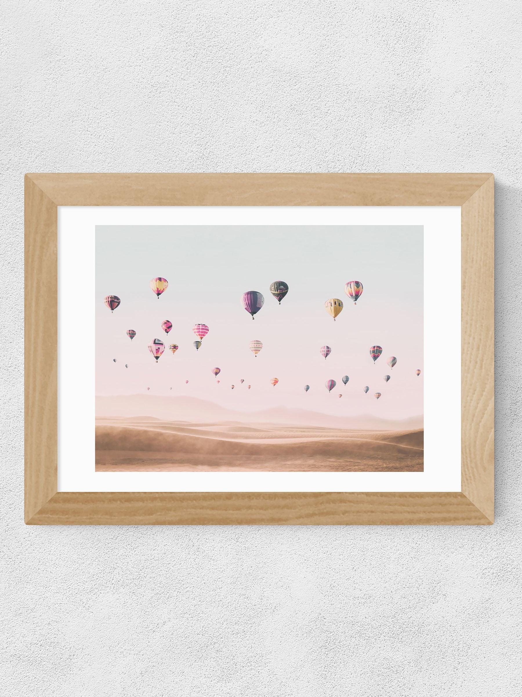 East End Prints pink hot air balloon framed print - British product