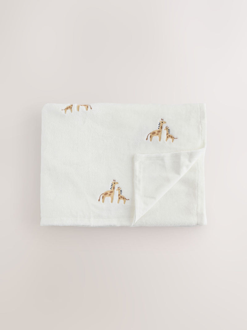 White Giraffe fleece baby blanket 100x90cm, UK version