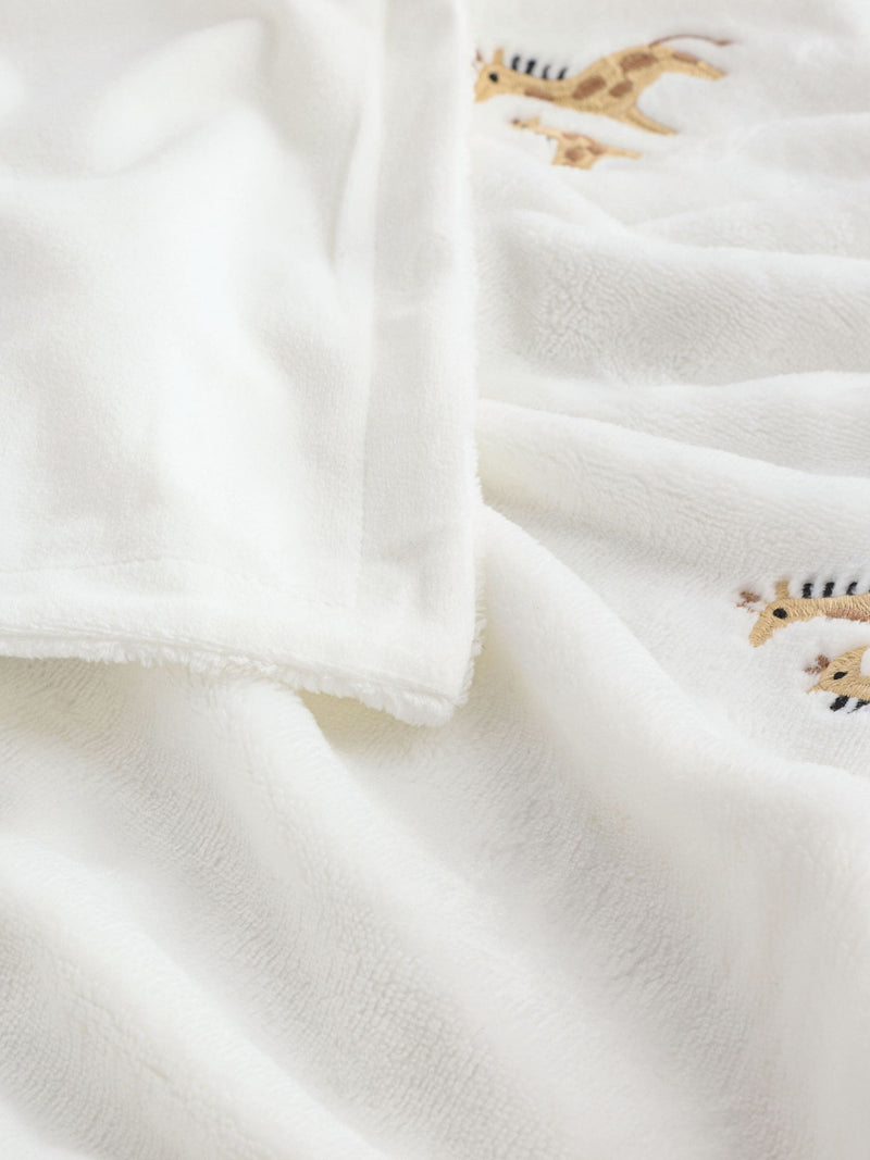 White Giraffe fleece baby blanket 100x90cm, UK version