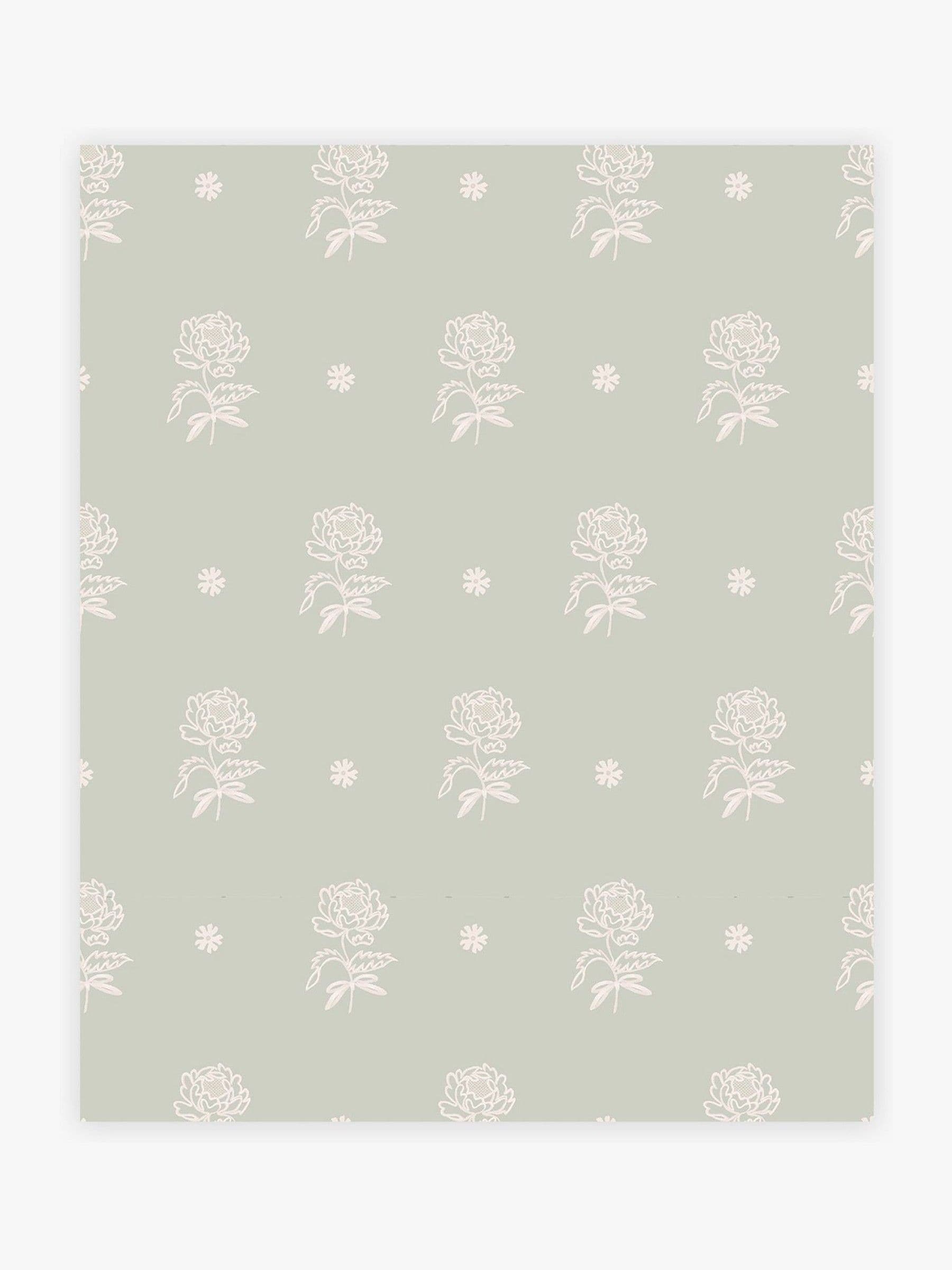 Cath Kidston wallpaper Sage Spitalfield Bunches 10m, imported from the UK