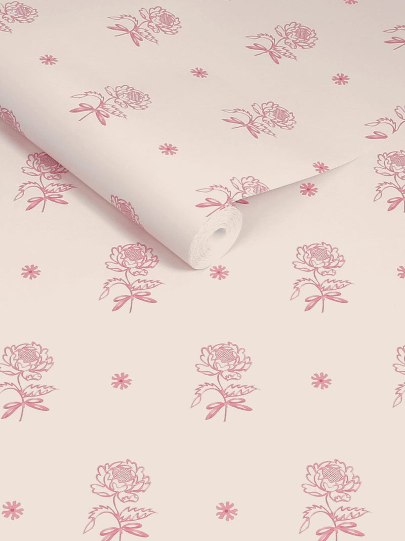 Cath Kidston Pink Spitalfield Bunches 10M Wallpaper