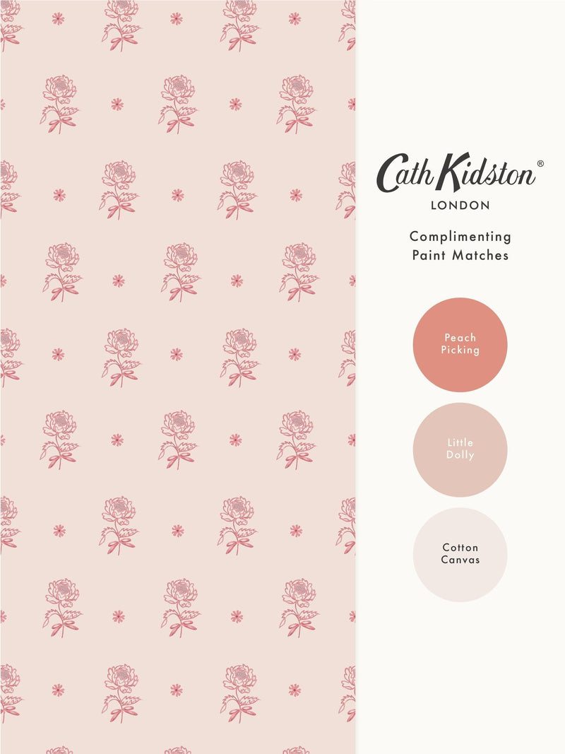 Cath Kidston Pink Spitalfield Bunches 10M Wallpaper
