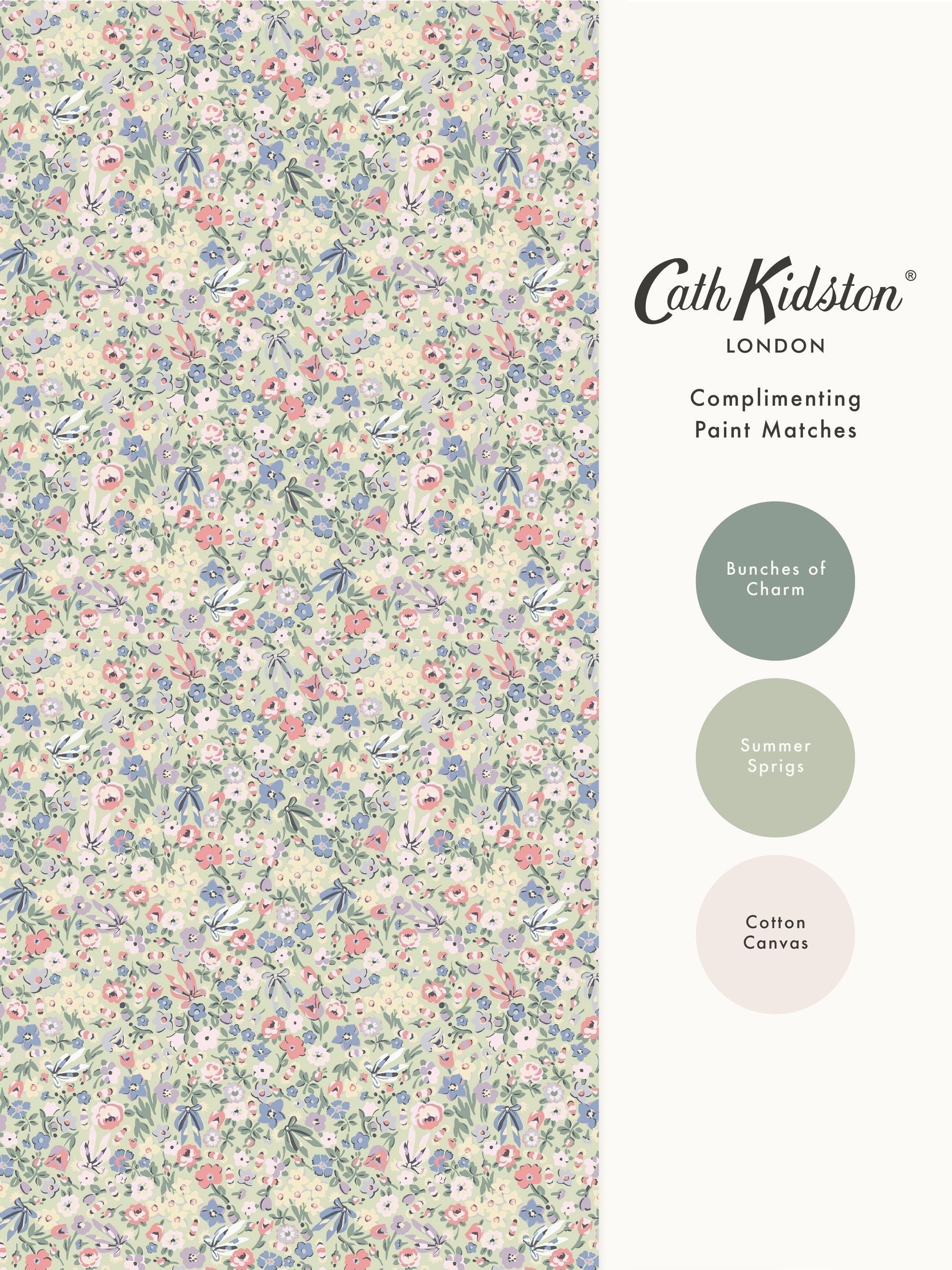 Cath Kidston Sage Harmony Ditsy wallpaper 10m, UK version