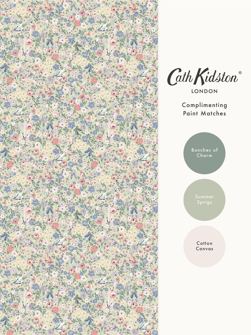 Cath Kidston Sage Harmony Ditsy wallpaper 10m, UK version