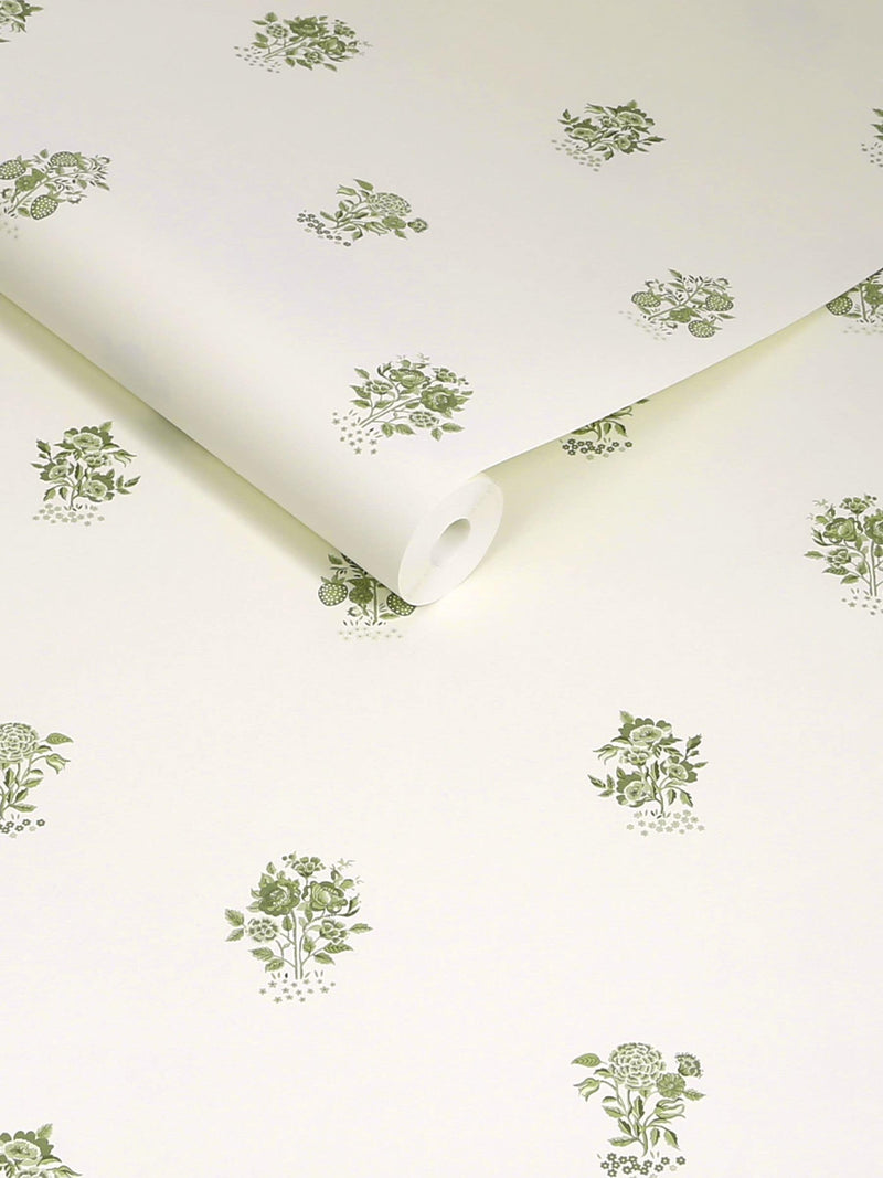 Cath Kidston Sage Kingdom Posey wallpaper 10m, imported from the UK