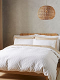 Bianca White Waffle Circle duvet cover and pillowcase set - British product