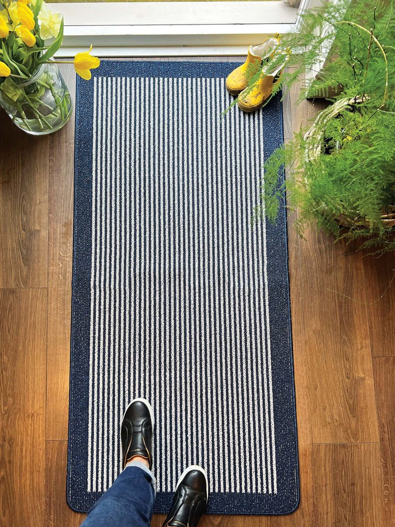 My Mat Blue Stripe Runner 67cm, imported from the UK