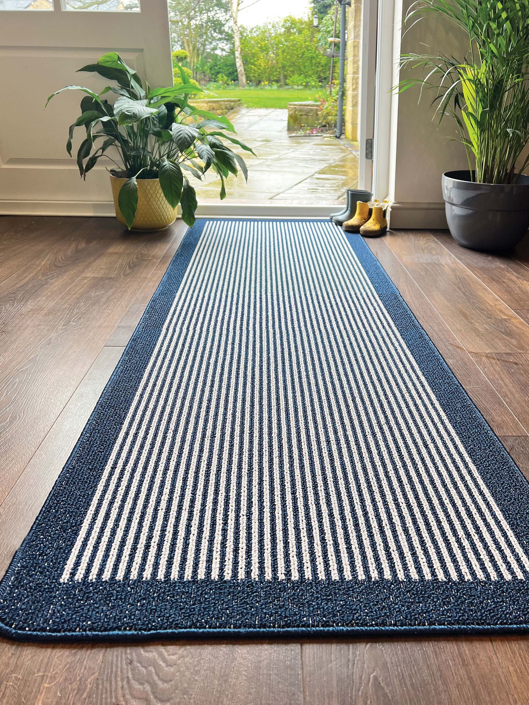My Mat Blue Stripe Runner 67cm, imported from the UK