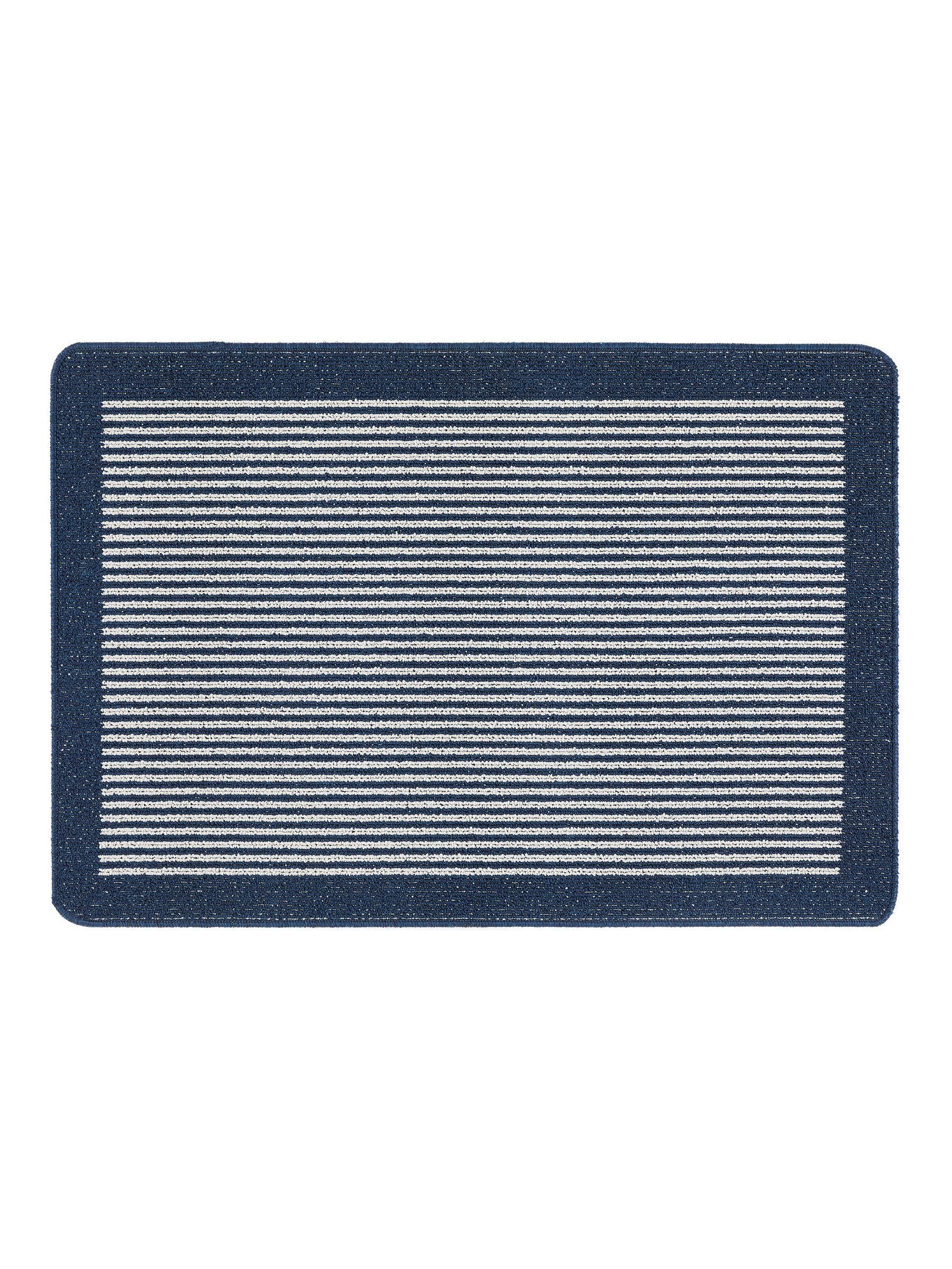 My Mat blaue fleckenbeständige gestreifte Matte 100x67cm (Britische Marke)