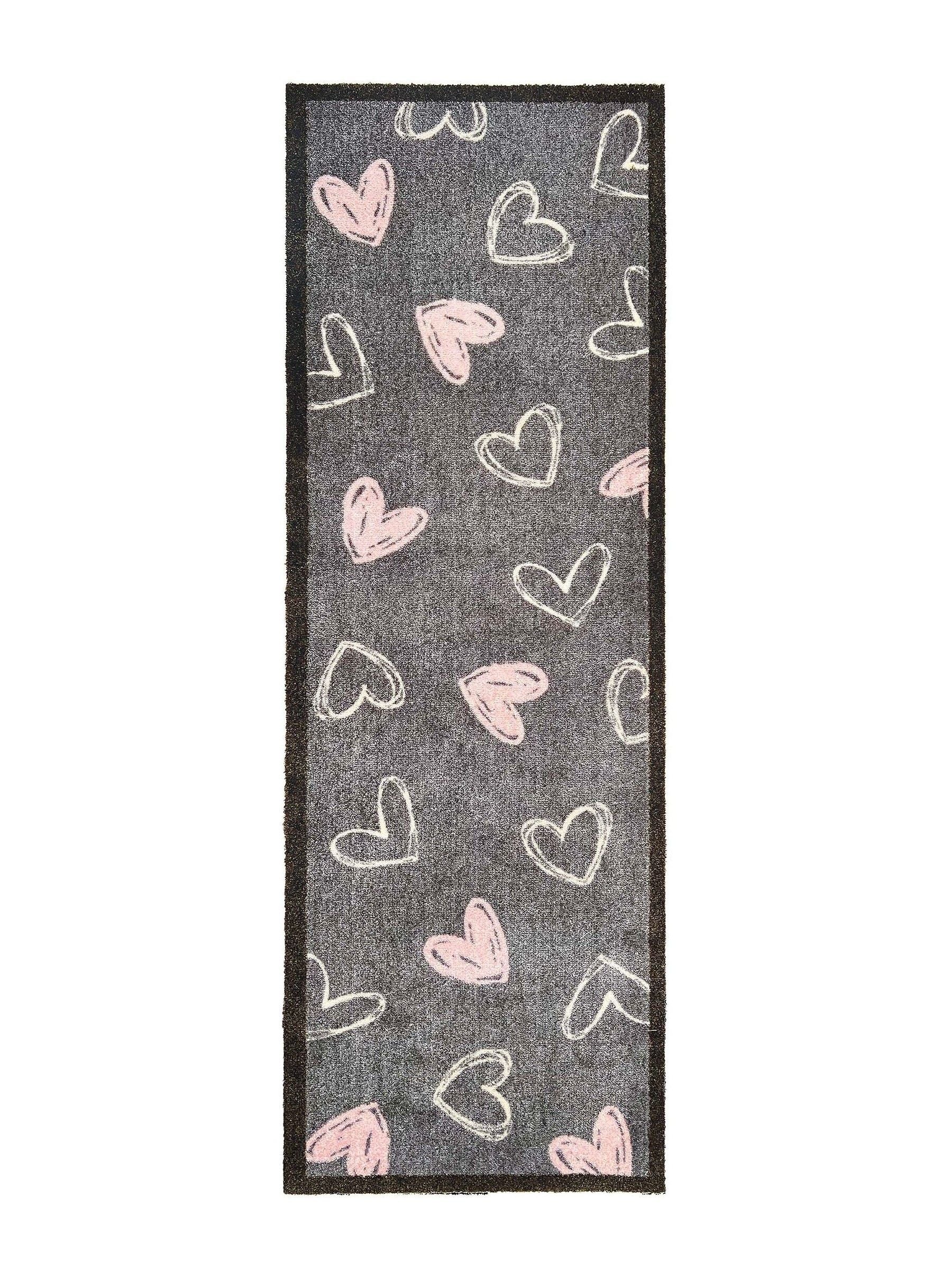 My Mat welcome hearts runner grey 50x150cm - British product
