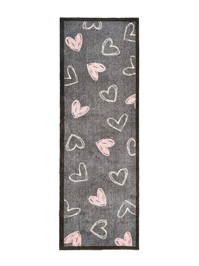 My Mat welcome hearts runner grey 50x150cm - British product