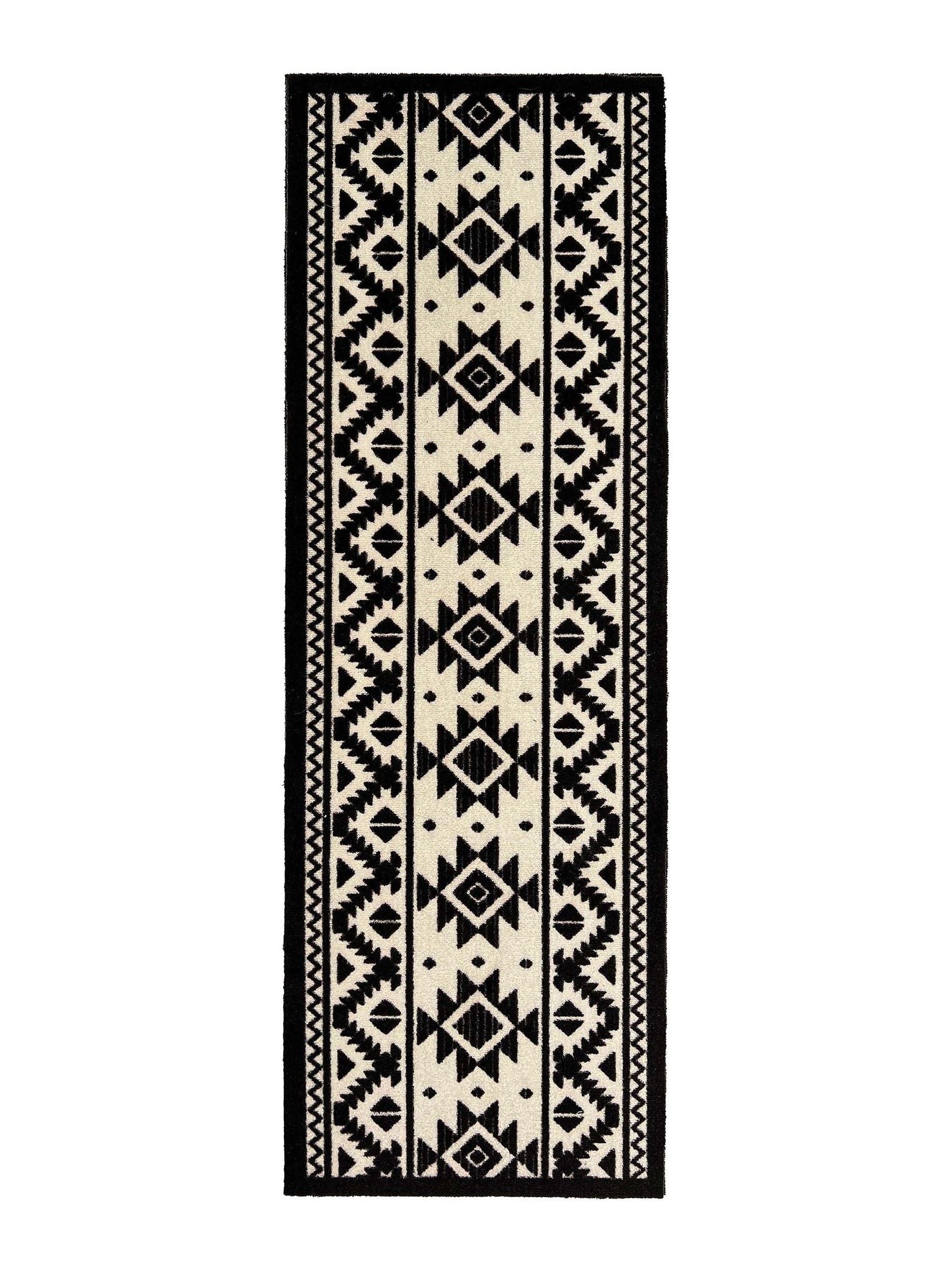 My Mat schwarzer Musterläufer 150x50cm - Britisches Produkt